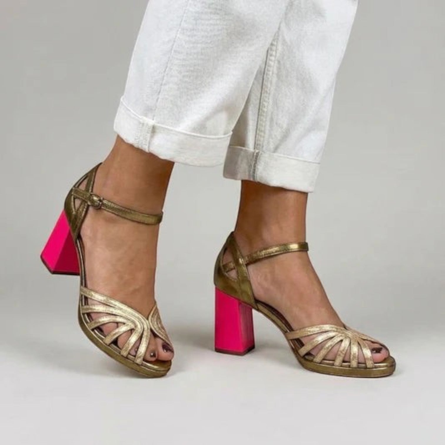 Strappy Ankle Heeled Sandals