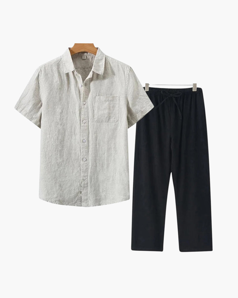 オールドマネーリネンコンビネーション（ショートスリーブ）