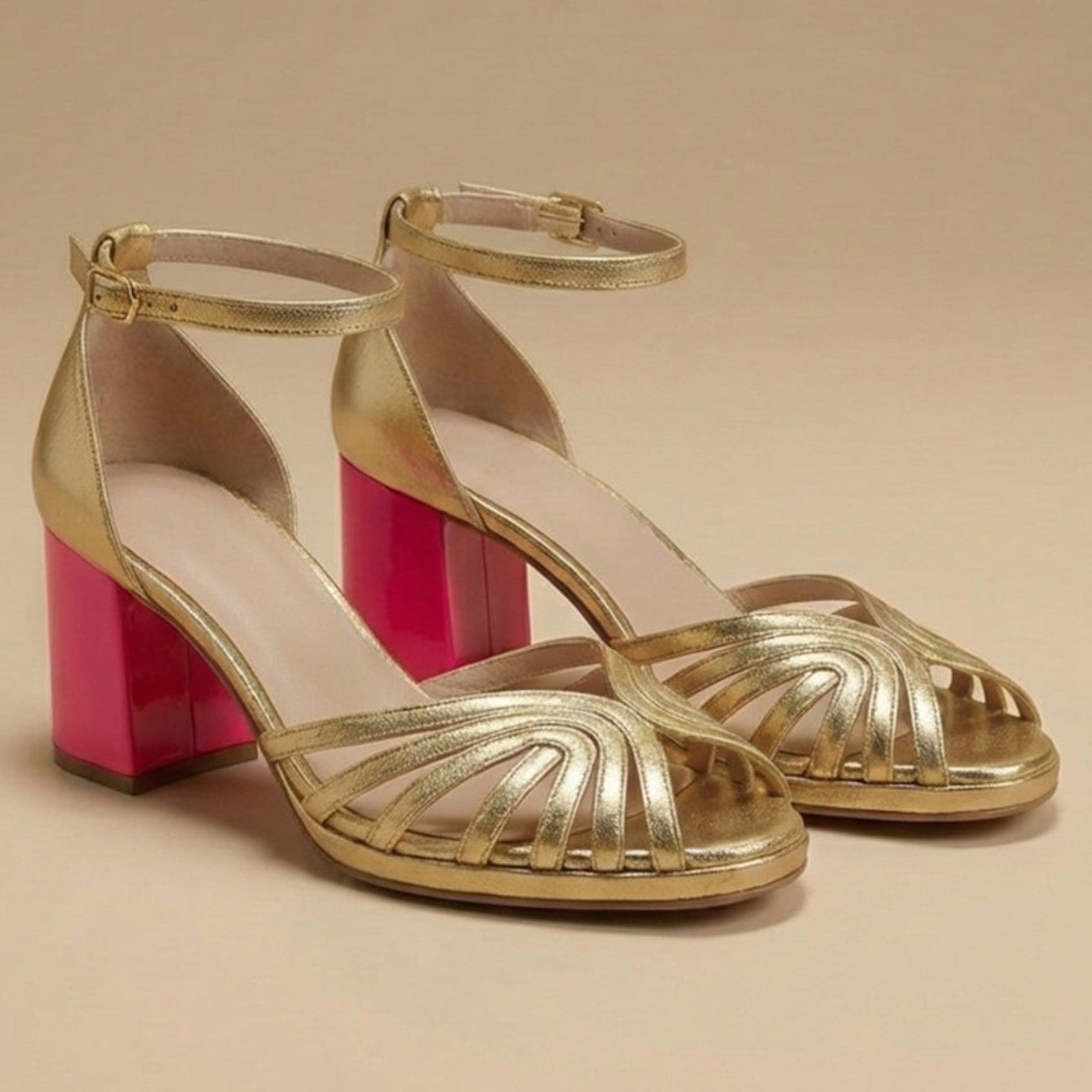 Strappy Ankle Heeled Sandals