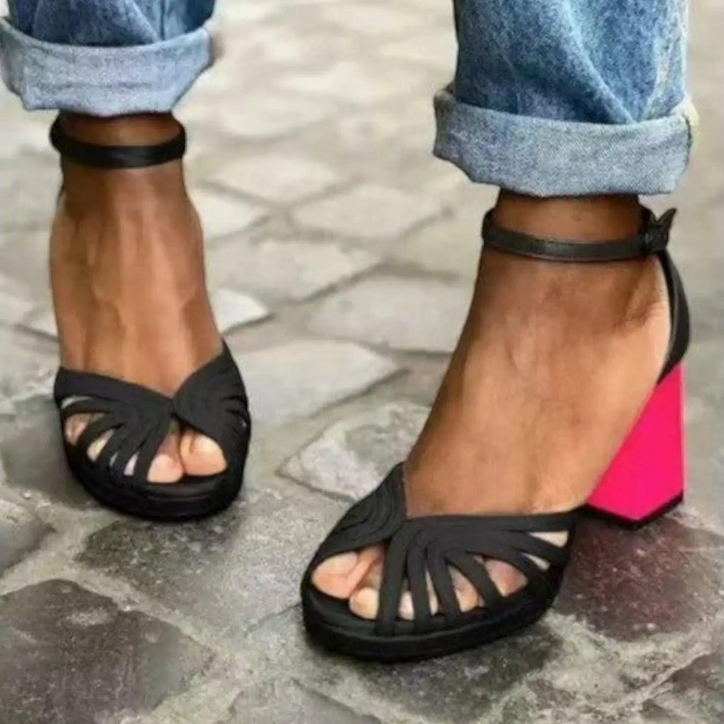 Strappy Ankle Heeled Sandals