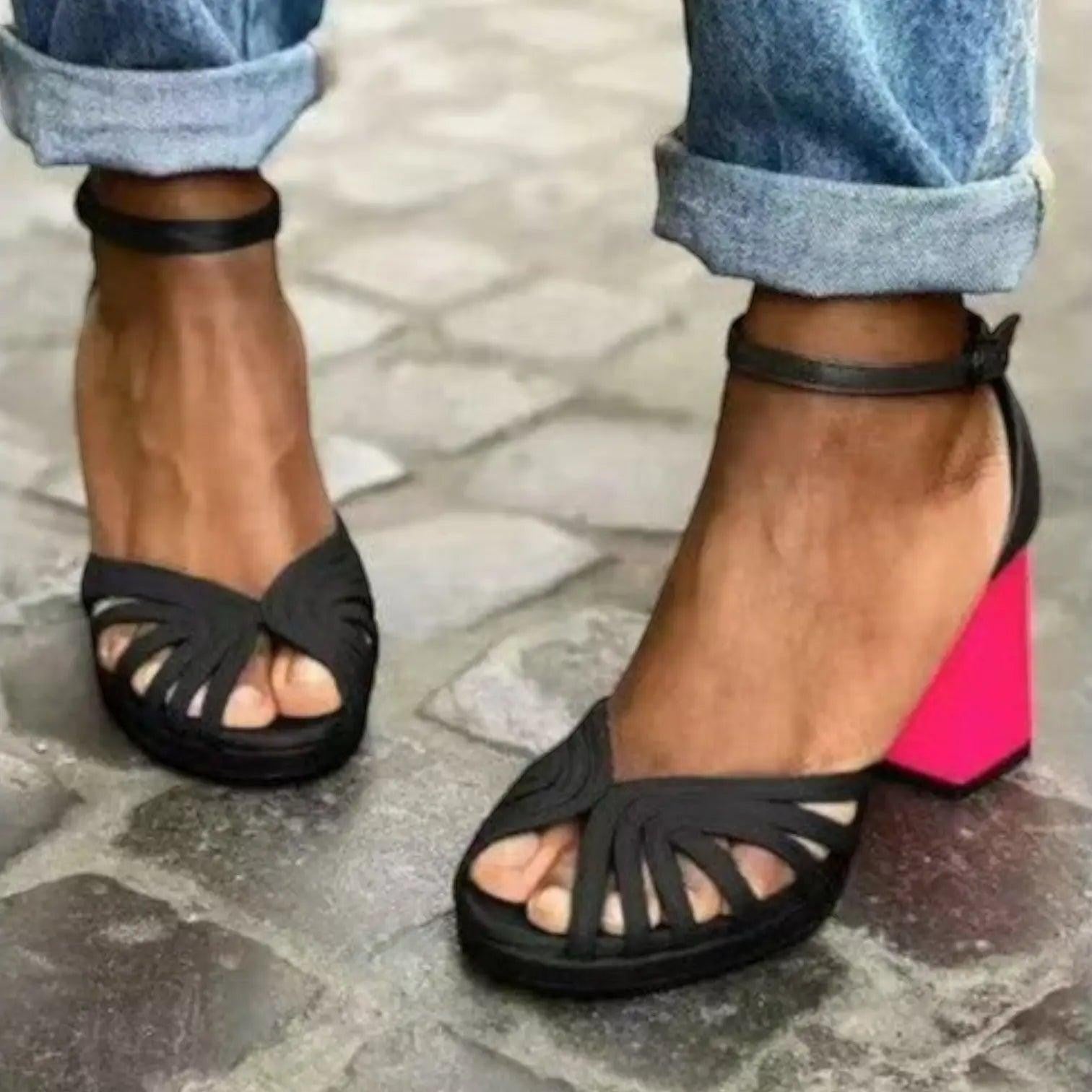 Strappy Ankle Heeled Sandals