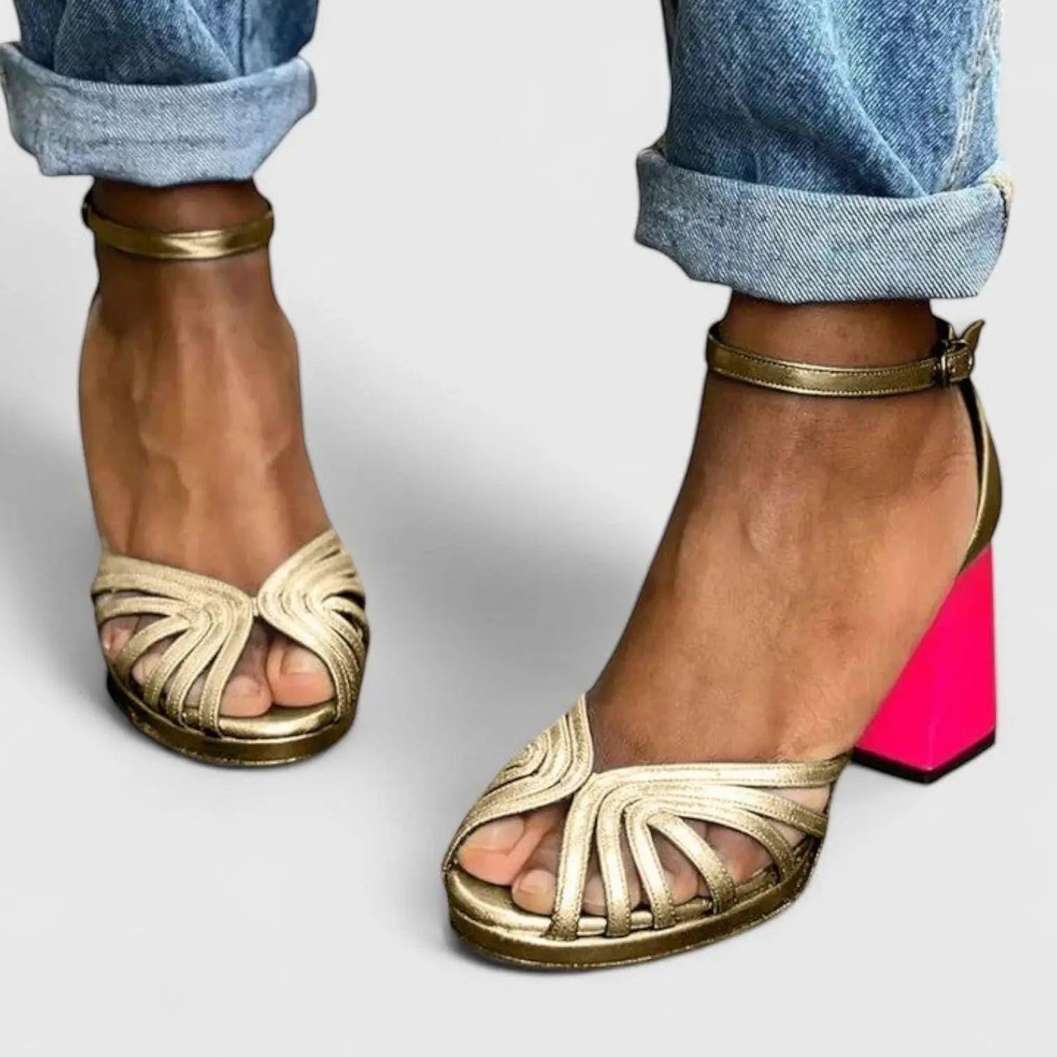 Strappy Ankle Heeled Sandals