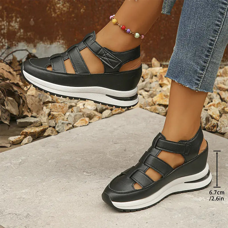 Cutout Design Platform Sandals