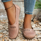 Breathable Perforated Slip-On Flats