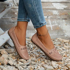 Breathable Perforated Slip-On Flats