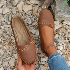 Breathable Perforated Slip-On Flats