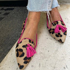 Tassel-Embellished Pointed-Toe Loafers