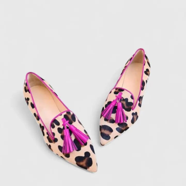 Tassel-Embellished Pointed-Toe Loafers