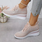 Sparkling Rhinestone Platform Sneakers