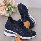 Sparkling Rhinestone Platform Sneakers