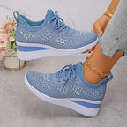 Sparkling Rhinestone Platform Sneakers