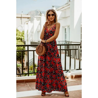 ヤラ ボヘミアンフラワーマキシドレス 夏仕様