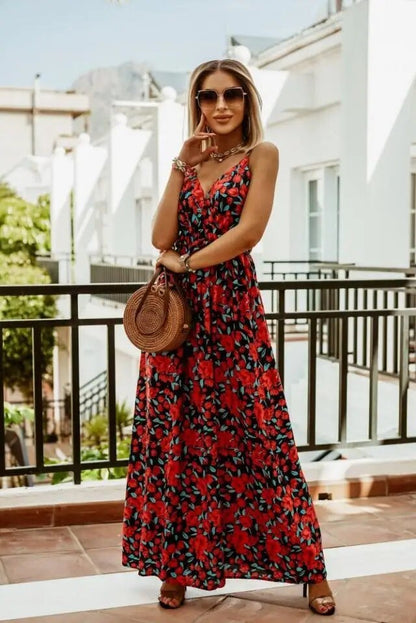 ヤラ ボヘミアンフラワーマキシドレス 夏仕様