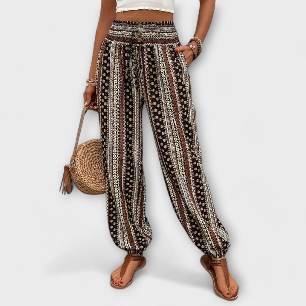 エスニックデザインパンツ – 快適な履き心地のレディースボトムス